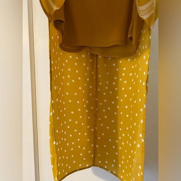 Yellow&White, Polka Dots&Stripes Midi Skirt, Medium, BOG Collective (Nordstroms) - Picture 6 of 6